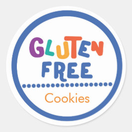 Roligt - färgad glutenfri livsmedelsmärkning runt klistermärke