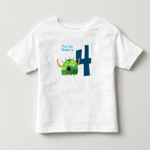 Roligt färgad mitt lilla monster 4e födelsedagen t shirt