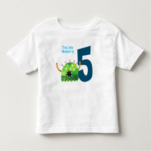 Roligt färgad mitt lilla monster 5 födelsedagar t shirt