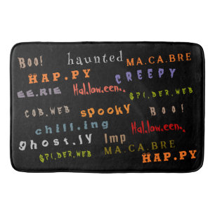 Roligt & färgämnet typografi Mönster, Halloween Badrumsmatta