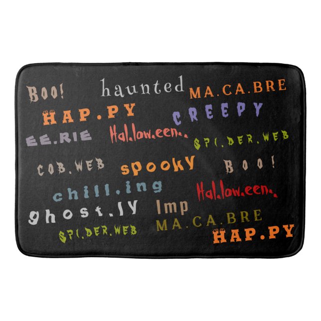 Roligt & färgämnet typografi Mönster, Halloween Badrumsmatta (Framsidan)