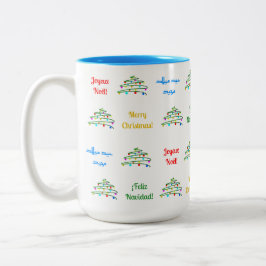 Roligt Färgat God jul & Julgran Två-Tonad Mugg
