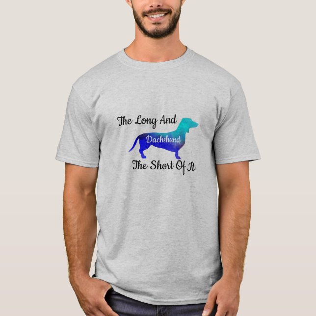 Roligt - färgat teal Dachshund Anpassade T Shirt (Framsida)