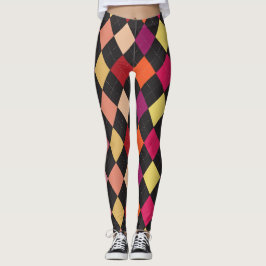 Roligt Färgbeläggning av argyle Mönster Leggings