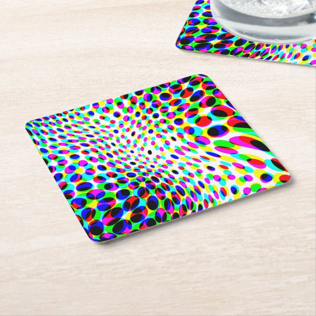 Roligt Färgcirklar Underlägg Papper Kvadrat (Vinklad)