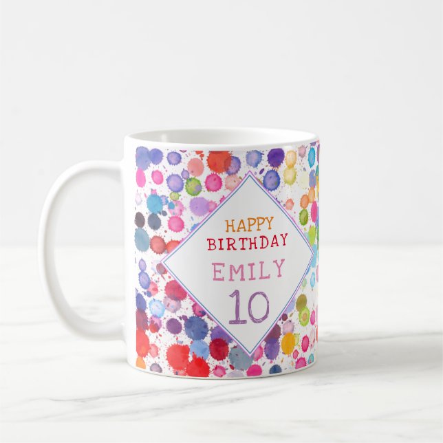 Roligt Färgfärgad vattenfärgsfärg Blockerar Barns  Kaffemugg (Vänster)