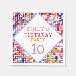 Roligt Färgfärgad vattenfärgsfärg Blockerar Barns Pappersservett