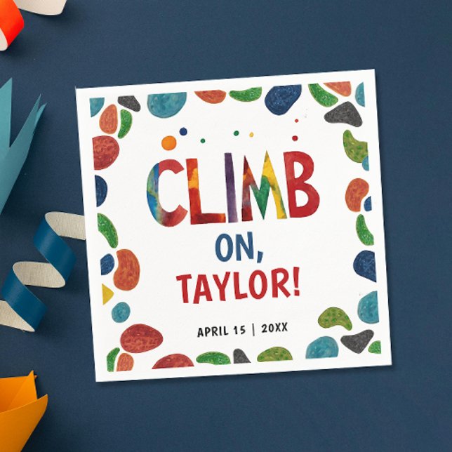 Roligt Färgfläckad Sten Klib Mountain Äventyr måla Pappersservett (Skapare uppladdad)