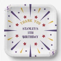 Roligt Färgfläckig Födelsedagsfest - Tack