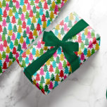 Roligt Färgfull Papper Julgranarnas insvällning Pa Presentpapper<br><div class="desc">Kom ihåg helgdagarnas barnlika  med den här roligten,  papper slutförpackning,  designad med överlappande mjukpapperspapper Julgranar i ljusa färger av kalk,  magenta rosa,  guldgult,  vattenblått,  grönt och rött.</div>