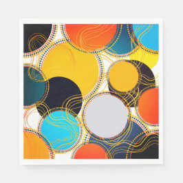 Roligt Färgfull Retro-Abstrakt Freeform Party Pappersservett