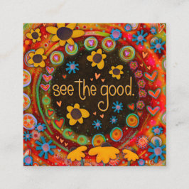 Roligt Färgfull Se Bra-inspirerande skindnitetskor Fyrkantigt Visitkort