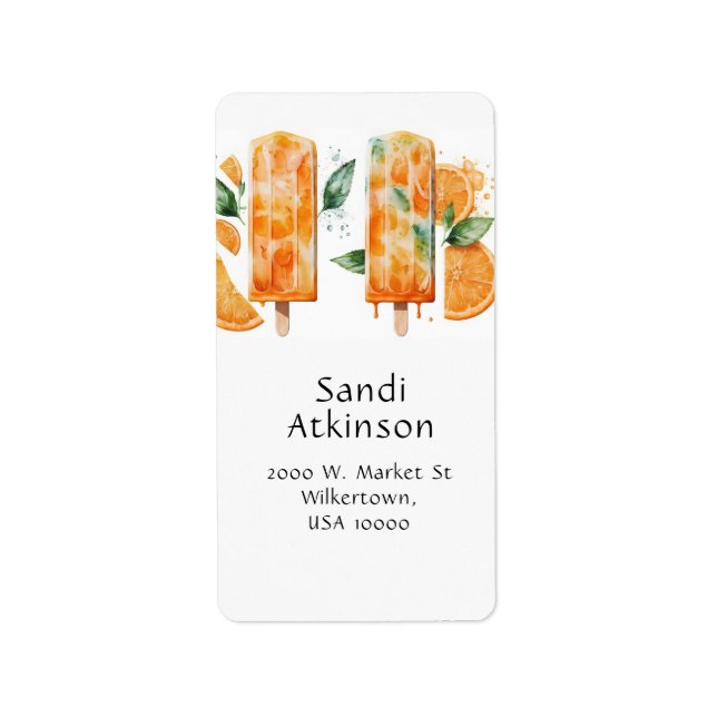 Roligt, färgfull sommartid, Orange och Orangar Adressetikett (Framsidan)