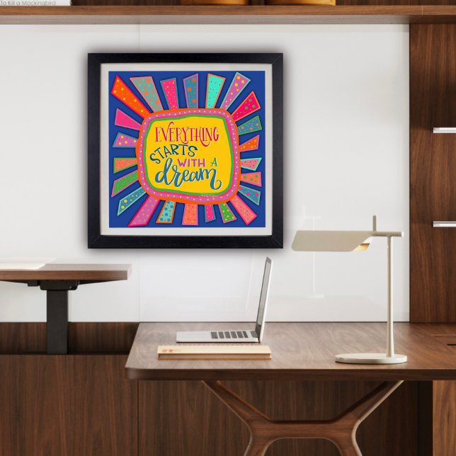 Roligt - färgfull start med en Dream-inspirerande  Poster (Motivational and colorful school Poster by Inspirivity)