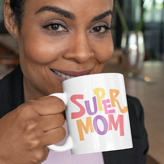 Roligt Färgfull Toppen Ord Art-citat för Mamma Kaffemugg