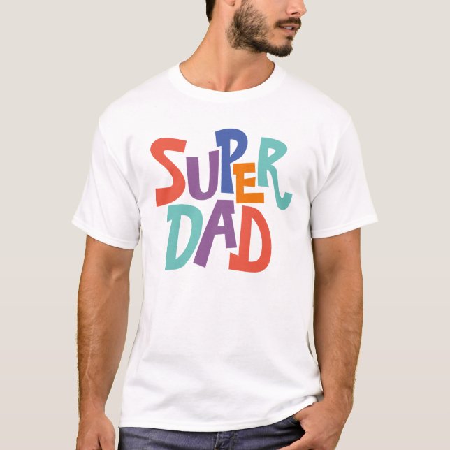 Roligt Färgfull Toppen Ord Art-citat för Pappa T Shirt (Framsida)