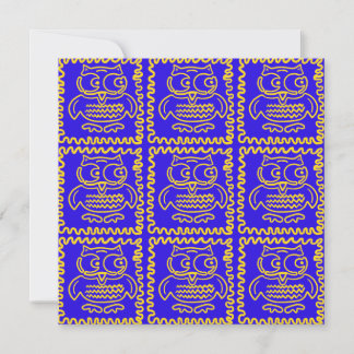 Roligt Färgfull Uggla Blue Gult ZigZag Mönster