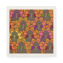 Roligt Färgfylld Thanksgiving Turkey Helgdag Napki