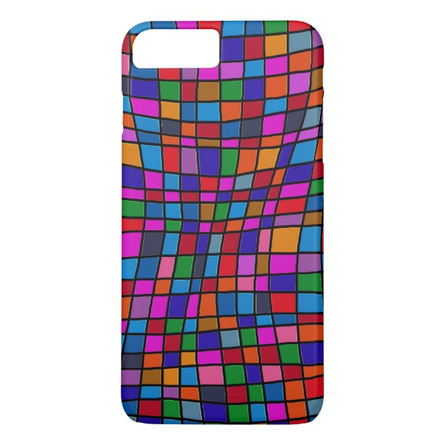 Roligt Färgglatt Mosaik Kakel Mönster Case-Mate iPhone Skal (Baksida)