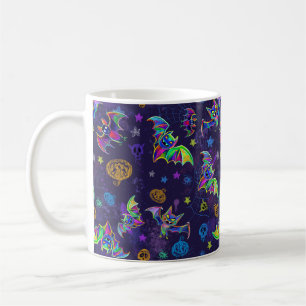 Roligt färglös Halloween nyare fladdermöss Kaffemugg