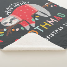 Roligt färglös helgdag modern sloth christmas
