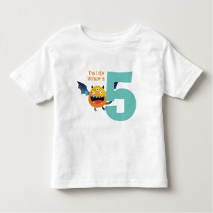 Roligt färglös Min lilla monster är 5 år T Shirt
