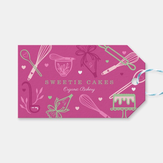 Roligt Färglös Rosa för Baking & Cooking Utensil Presentetikett (Framsidan (Horisontell))