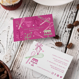 Roligt Färglös Rosa för Baking & Cooking Utensil Visitkort