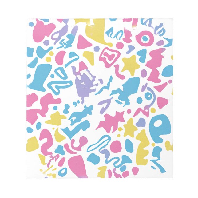 Roligt, färglösa vibrerande former anteckningsblock (Framsida)