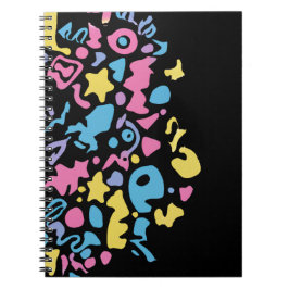 Roligt, färglösa vibrerande former anteckningsbok