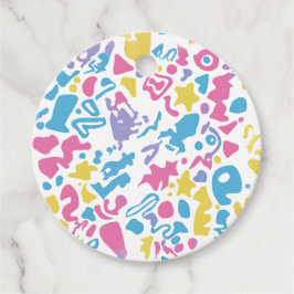 Roligt, färglösa vibrerande former gåvor etiketter