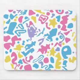 Roligt, färglösa vibrerande former musmatta