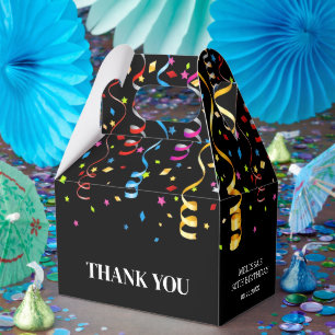 Roligt Färglöst konfetti Ribbon Birthday Tack Presentaskar