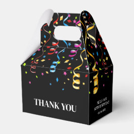 Roligt Färglöst konfetti Ribbon Birthday Tack Presentaskar