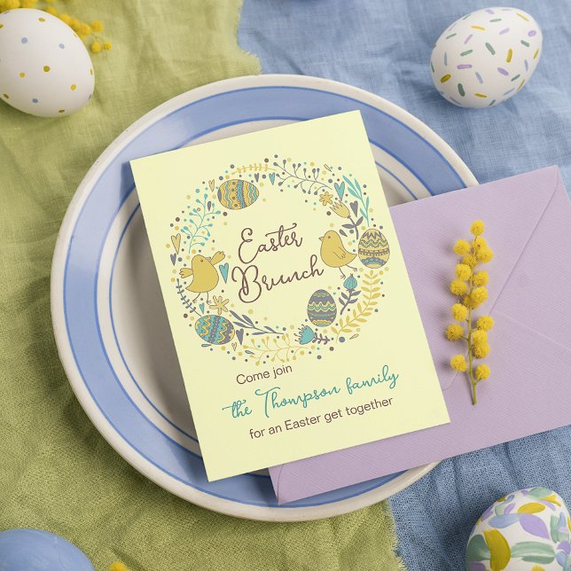 Roligt Färglöst utandning Påsk Brunch Egg Hunt Inbjudningar (Skapare uppladdad)