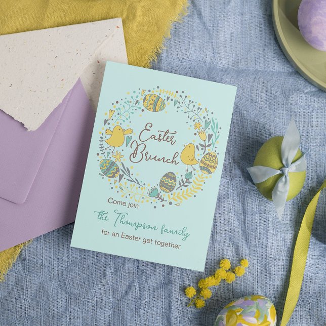 Roligt Färglöst utandning Påsk Brunch Egg Hunt Inbjudningar (Skapare uppladdad)