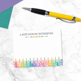 Roligt Färgpenna Note from School Teacher Post-it Block