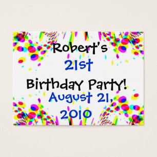 Roligt färgrikt 21st party! Kort