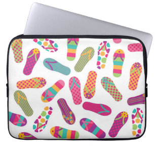 Roligt färgrikt sommarflinflip flopsmönster laptop sleeve