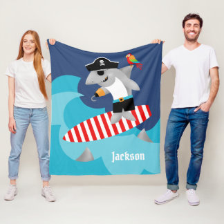 Roligt färgrikt surfa pirathajkast fleecefilt