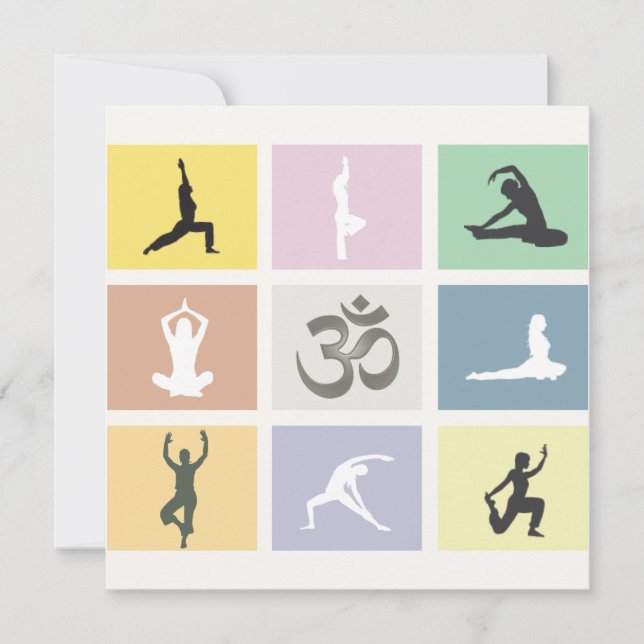 Roligt - färgstark Yoga-inbjudan Inbjudningar (Framsida)