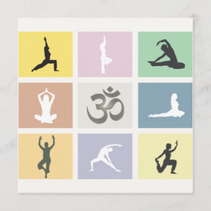 Roligt - färgstark Yoga-inbjudan Inbjudningar