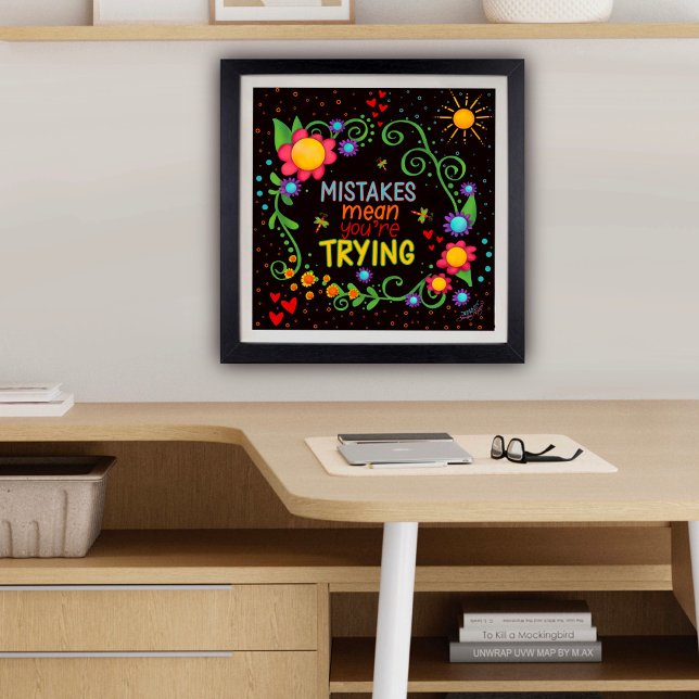 Roligt Färgstarka Blommigt Instruktionsfel Offert Poster (Skapare uppladdad)