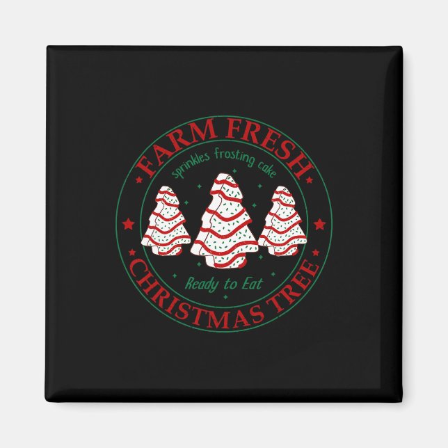 Roligt Farm Fresh Julgran Cakes Family Julafton Pa Magnet (Framsidan)