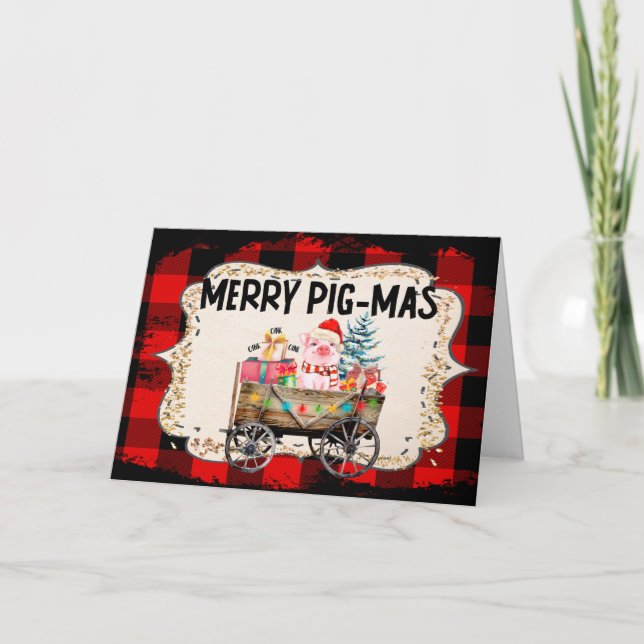 Roligt Farm Gris God jul-kort Helgkort (Framsida)
