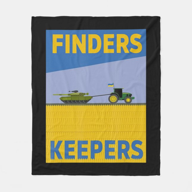Roligt Farmer Tractor Ukraina Flagga Support Finde Fleecefilt (Framsidan)