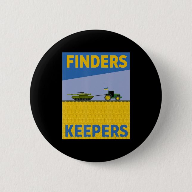 Roligt Farmer Tractor Ukraina Flagga Support Finde Knapp (Framsida)