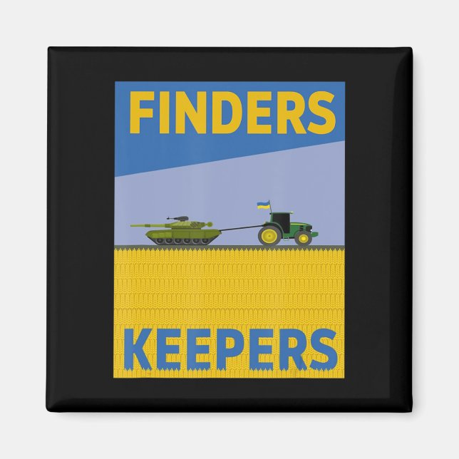 Roligt Farmer Tractor Ukraina Flagga Support Finde Magnet (Framsidan)