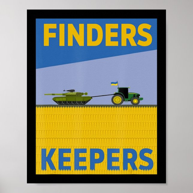 Roligt Farmer Tractor Ukraina Flagga Support Finde Poster (Framsidan)