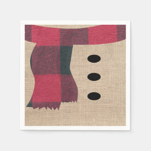 Roligt Farmhouse Burlap Snögubbe Pput Scarf & Butt Pappersservett